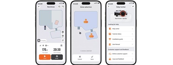 Aplikacja Navimow App jest kluczowym elementem systemu Navimow, umożliwiającym pełne zarządzanie robotem koszącym. Dzięki interaktywnym wskazówkom, użytkownik może łatwo zainstalować system oraz skonfigurować obszar roboczy. Aplikacja pozwala na dostosowanie ustawień kosiarki, zarządzanie strefami koszenia oraz monitorowanie jej pracy w czasie rzeczywistym. Dodatkowo umożliwia zdalne sterowanie robotem, co daje pełną kontrolę nad procesem koszenia.
Navimow App zapewnia również dostęp do oficjalnych treści pomocy i wsparcia, co ułatwia rozwiązywanie ewentualnych problemów. Ponadto, dzięki aktualizacjom OTA (Over-the-Air), aplikacja automatycznie pobiera i instaluje najnowsze funkcje oraz poprawki, zapewniając, że robot koszący jest zawsze na bieżąco z nowościami technologicznymi.